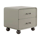 Contemporary Creative Soft Corners Metal Pulls Bedside Table - 2 Drawer Ball Legs Nightstand For Bedroom Lumendat