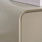 Contemporary Creative Soft Corners Metal Pulls Bedside Table - 2 Drawer Ball Legs Nightstand For Bedroom Lumendat