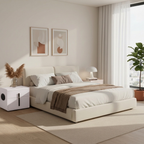 Contemporary Creative Smart Wireless Charger Bedside Table - 2 Drawers Square Nightstand For Bedroom Lumendat
