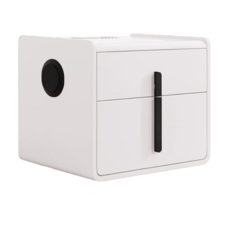 Contemporary Creative Smart Wireless Charger Bedside Table - 2 Drawers Square Nightstand For Bedroom Lumendat
