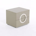 Modern Minimalist Circle Handle Nightstand - Eco MDF 2 Drawers Bedside Table For Bedroom Lumendat