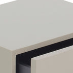 Modern Minimalist Circle Handle Nightstand - Eco MDF 2 Drawers Bedside Table For Bedroom Lumendat
