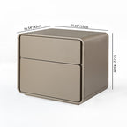 Modern Minimalist Smooth Edge 2 Drawers Nightstand - Curved Corners Bedside Table For Bedroom Lumendat