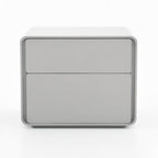 Modern Minimalist Smooth Edge 2 Drawers Nightstand - Curved Corners Bedside Table For Bedroom Lumendat