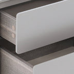Modern Minimalist Smooth Edge 2 Drawers Nightstand - Curved Corners Bedside Table For Bedroom Lumendat