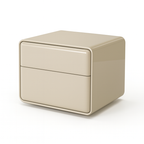 Modern Minimalist Smooth Edge 2 Drawers Nightstand - Curved Corners Bedside Table For Bedroom Lumendat