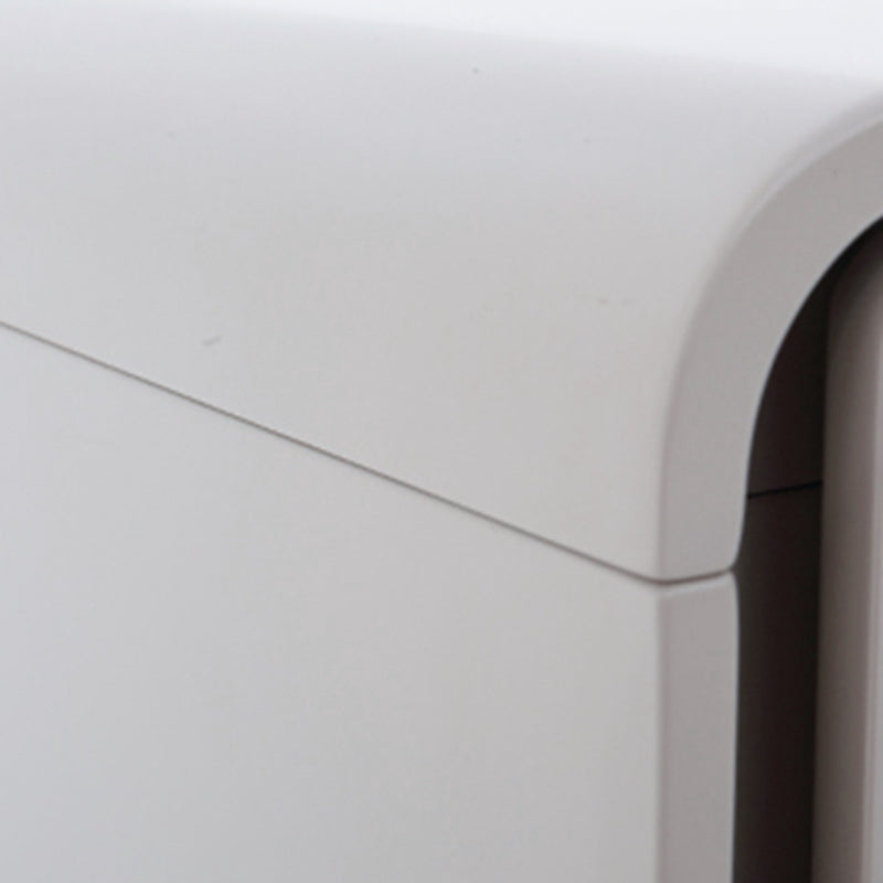 Modern Minimalist Smooth Edge 2 Drawers Nightstand - Curved Corners Bedside Table For Bedroom Lumendat