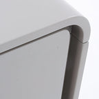 Modern Minimalist Smooth Edge 2 Drawers Nightstand - Curved Corners Bedside Table For Bedroom Lumendat