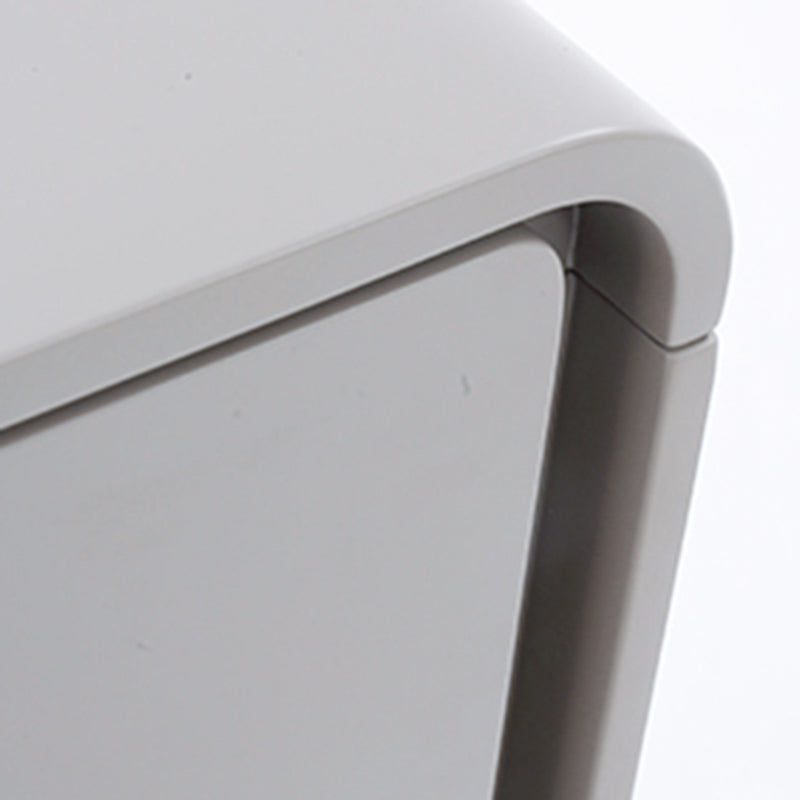 Modern Minimalist Smooth Edge 2 Drawers Nightstand - Curved Corners Bedside Table For Bedroom Lumendat