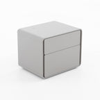 Modern Minimalist Smooth Edge 2 Drawers Nightstand - Curved Corners Bedside Table For Bedroom Lumendat