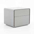 Modern Minimalist Smooth Edge 2 Drawers Nightstand - Curved Corners Bedside Table For Bedroom Lumendat