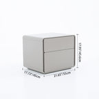 Modern Minimalist Smooth Edge 2 Drawers Nightstand - Curved Corners Bedside Table For Bedroom Lumendat