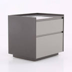 Contemporary Scandinavian Sintered Stone Bedside Table - Silent Soft-Close 2 Drawers Nightstand For Bedroom Lumendat