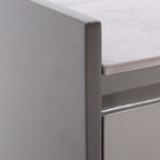 Contemporary Scandinavian Sintered Stone Bedside Table - Silent Soft-Close 2 Drawers Nightstand For Bedroom Lumendat