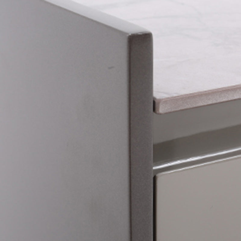 Contemporary Scandinavian Sintered Stone Bedside Table - Silent Soft-Close 2 Drawers Nightstand For Bedroom Lumendat