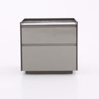 Contemporary Scandinavian Sintered Stone Bedside Table - Silent Soft-Close 2 Drawers Nightstand For Bedroom Lumendat
