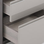 Contemporary Scandinavian Sintered Stone Bedside Table - Silent Soft-Close 2 Drawers Nightstand For Bedroom Lumendat