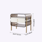Contemporary Creative Clear Acrylic Bedside Table - Gold Metal Legs 1 Drawer Nightstand For Bedroom Lumendat
