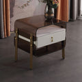 Contemporary Creative Clear Acrylic Bedside Table - Gold Metal Legs 1 Drawer Nightstand For Bedroom Lumendat