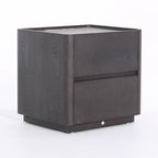 Traditional Vintage Square Hidden 2 Drawers Nightstand - Wireless Charging Sensor Light Bedside Table For Bedroom Lumendat