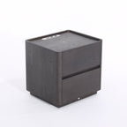 Traditional Vintage Square Hidden 2 Drawers Nightstand - Wireless Charging Sensor Light Bedside Table For Bedroom Lumendat