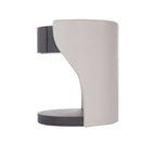 Contemporary Round 1 Hidden Drawer Bedside Table - Faux Leather Open Shelf Nightstand For Bedroom Lumendat