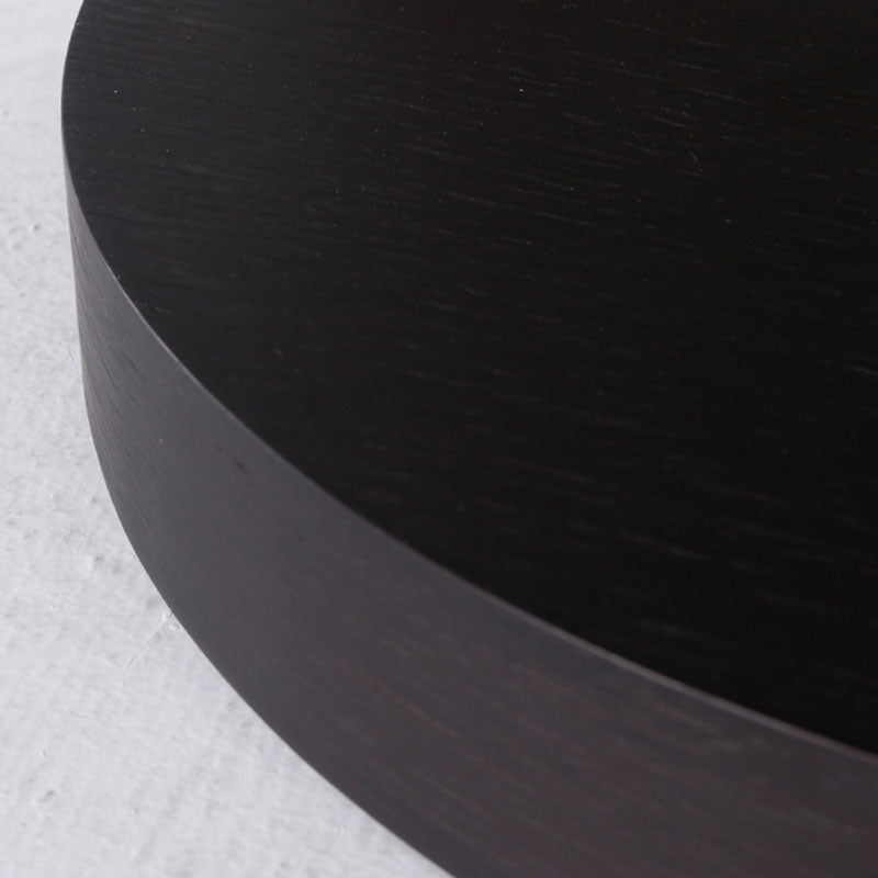 Contemporary Round 1 Hidden Drawer Bedside Table - Faux Leather Open Shelf Nightstand For Bedroom Lumendat
