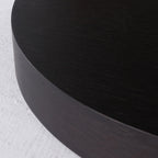Contemporary Round 1 Hidden Drawer Bedside Table - Faux Leather Open Shelf Nightstand For Bedroom Lumendat