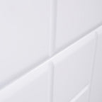 Modern Minimalist High-Gloss White Bedside Cabinet - 2 Drawer Geometric Texture Nightstand For Bedroom Lumendat