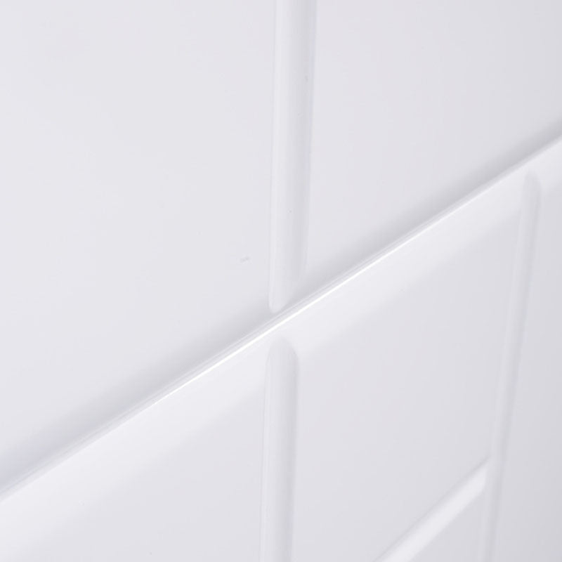 Modern Minimalist High-Gloss White Bedside Cabinet - 2 Drawer Geometric Texture Nightstand For Bedroom Lumendat