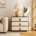 Contemporary Creative Solid Wood Multilayer Board Bedside Cabinet - 3 Drawers Rotating Nightstand For Bedroom Lumendat