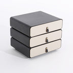 Contemporary Creative Solid Wood Multilayer Board Bedside Cabinet - 3 Drawers Rotating Nightstand For Bedroom Lumendat