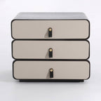 Contemporary Creative Solid Wood Multilayer Board Bedside Cabinet - 3 Drawers Rotating Nightstand For Bedroom Lumendat