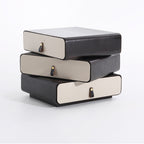 Contemporary Creative Solid Wood Multilayer Board Bedside Cabinet - 3 Drawers Rotating Nightstand For Bedroom Lumendat