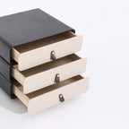 Contemporary Creative Solid Wood Multilayer Board Bedside Cabinet - 3 Drawers Rotating Nightstand For Bedroom Lumendat