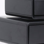 Contemporary Swivel Solid Wood Bedside Table - Artistic Square 2 Drawer Nightstand For Bedroom Lumendat