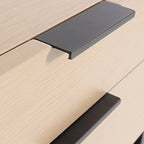 Modern Minimalist Alloy Handles Bedside Table - Square 2 Drawers Nightstand For Bedroom Lumendat