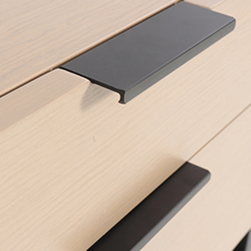 Modern Minimalist Alloy Handles Bedside Table - Square 2 Drawers Nightstand For Bedroom Lumendat