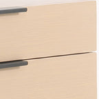 Modern Minimalist Alloy Handles Bedside Table - Square 2 Drawers Nightstand For Bedroom Lumendat