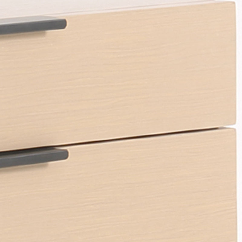 Modern Minimalist Alloy Handles Bedside Table - Square 2 Drawers Nightstand For Bedroom Lumendat