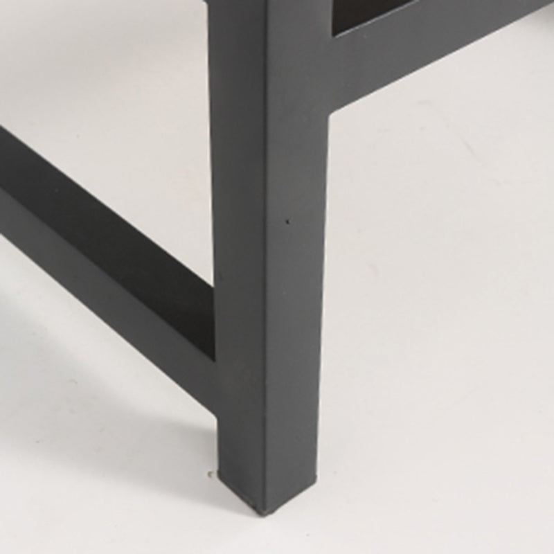 Modern Minimalist Alloy Handles Bedside Table - Square 2 Drawers Nightstand For Bedroom Lumendat