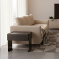 Traditional Clean Geometric Side Table - Metal Base 1 Drawer Nightstand For Bedroom Lumendat