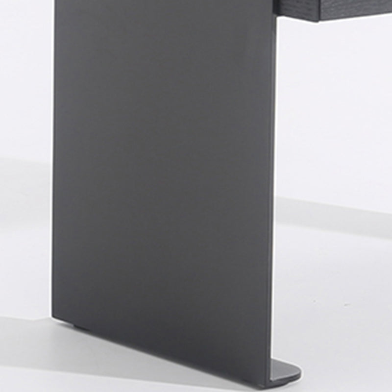 Traditional Clean Geometric Side Table - Metal Base 1 Drawer Nightstand For Bedroom Lumendat
