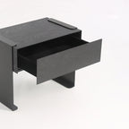 Traditional Clean Geometric Side Table - Metal Base 1 Drawer Nightstand For Bedroom Lumendat
