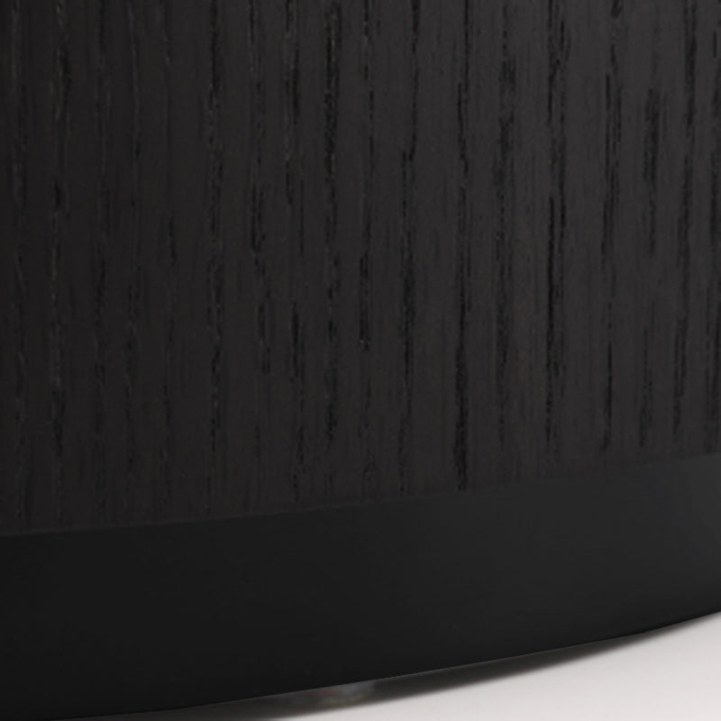 Contemporary Round Cylinder Bedside Table - Faux Saddle Leather Top 2 Drawers Nightstand For Bedroom Lumendat
