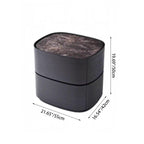 Traditional Vintage Oval Soft-Curve Bedside Table - Sintered Stone 2 Drawers Nightstand For Bedroom Lumendat