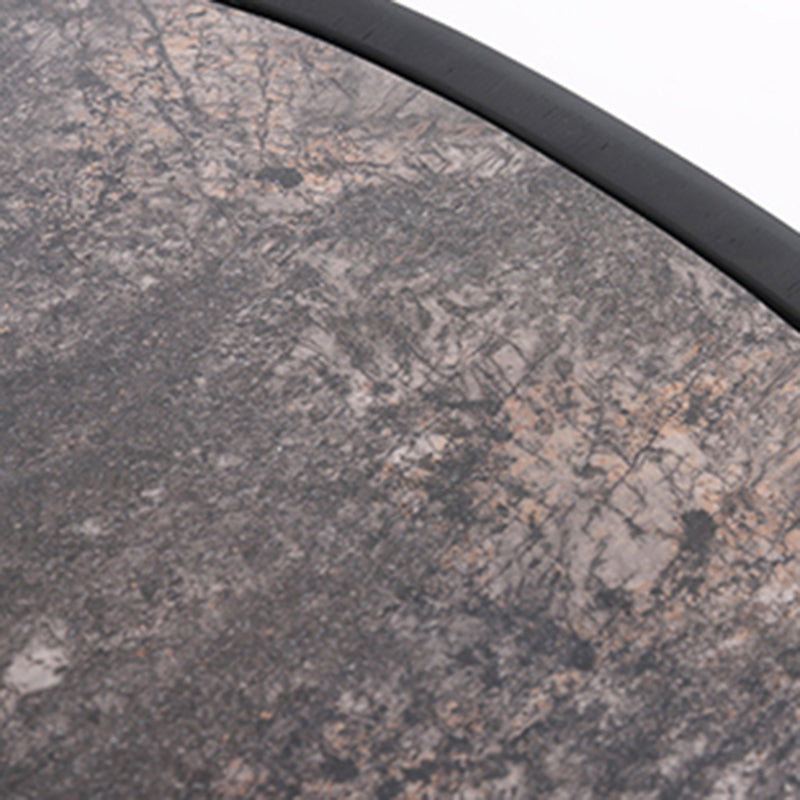 Traditional Vintage Oval Soft-Curve Bedside Table - Sintered Stone 2 Drawers Nightstand For Bedroom Lumendat