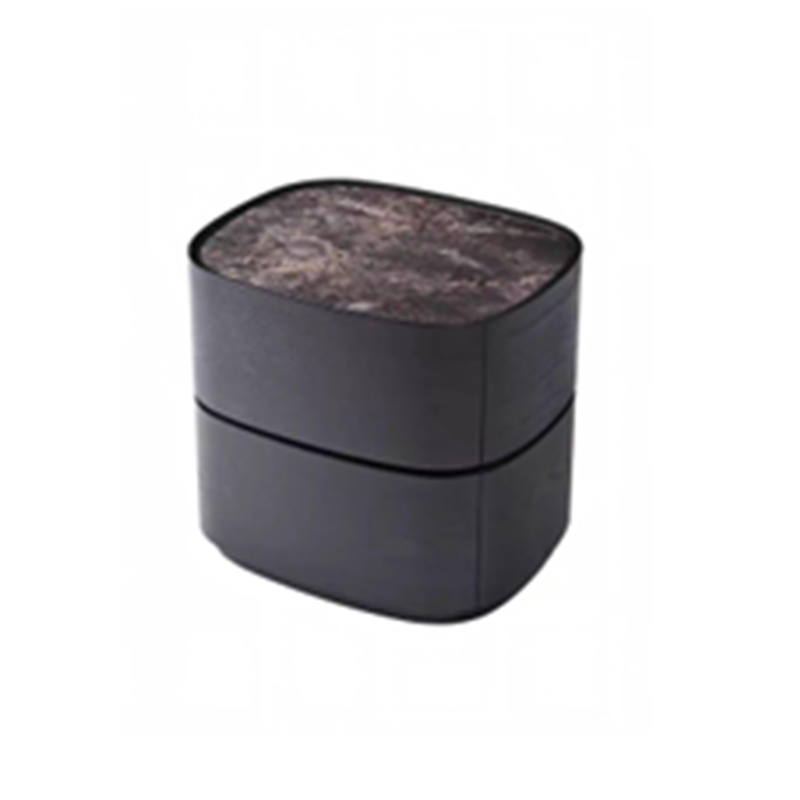 Traditional Vintage Oval Soft-Curve Bedside Table - Sintered Stone 2 Drawers Nightstand For Bedroom Lumendat