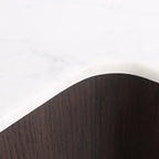 Contemporary Creative Marble S-Curve Bedside Table - Rotating 2 Drawers Nightstand For Bedroom Lumendat