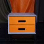 Contemporary Creative Faux Leather Nightstand With 2 Drawers - Square Soft Bedside Cabinet For Bedroom Lumendat